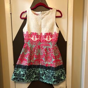 OASAP WHITE MULTI PRINTED GIRL,S DRESS.